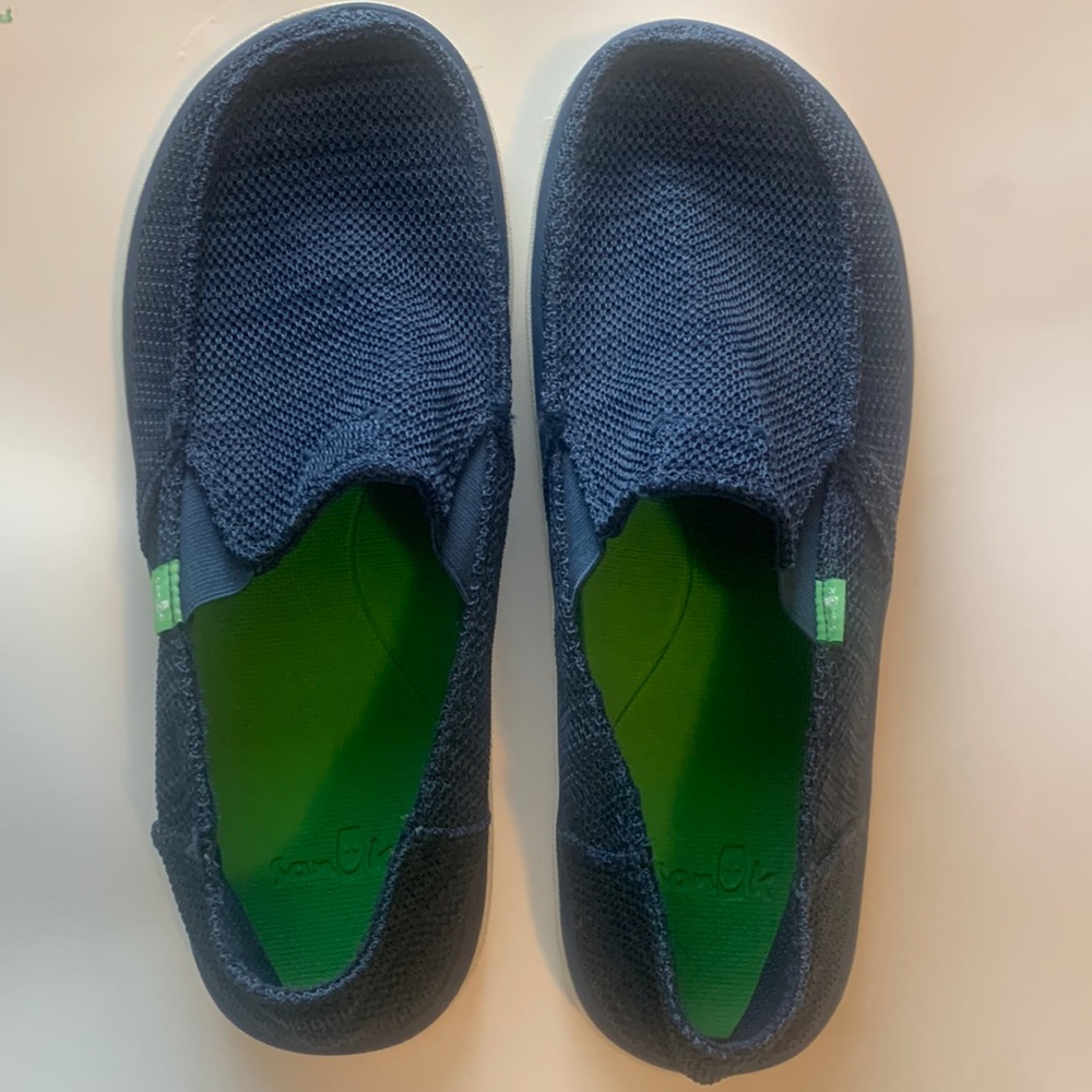 Sanuk Vagabond Tripper Men’s Size 12 Mesh Slip On Loafers Navy Blue